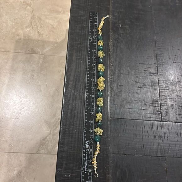 Genuine Green Chip Bead Silver Tone Gemstone Handcrafted Southwestern Necklace​​ - Picture 5 of 6